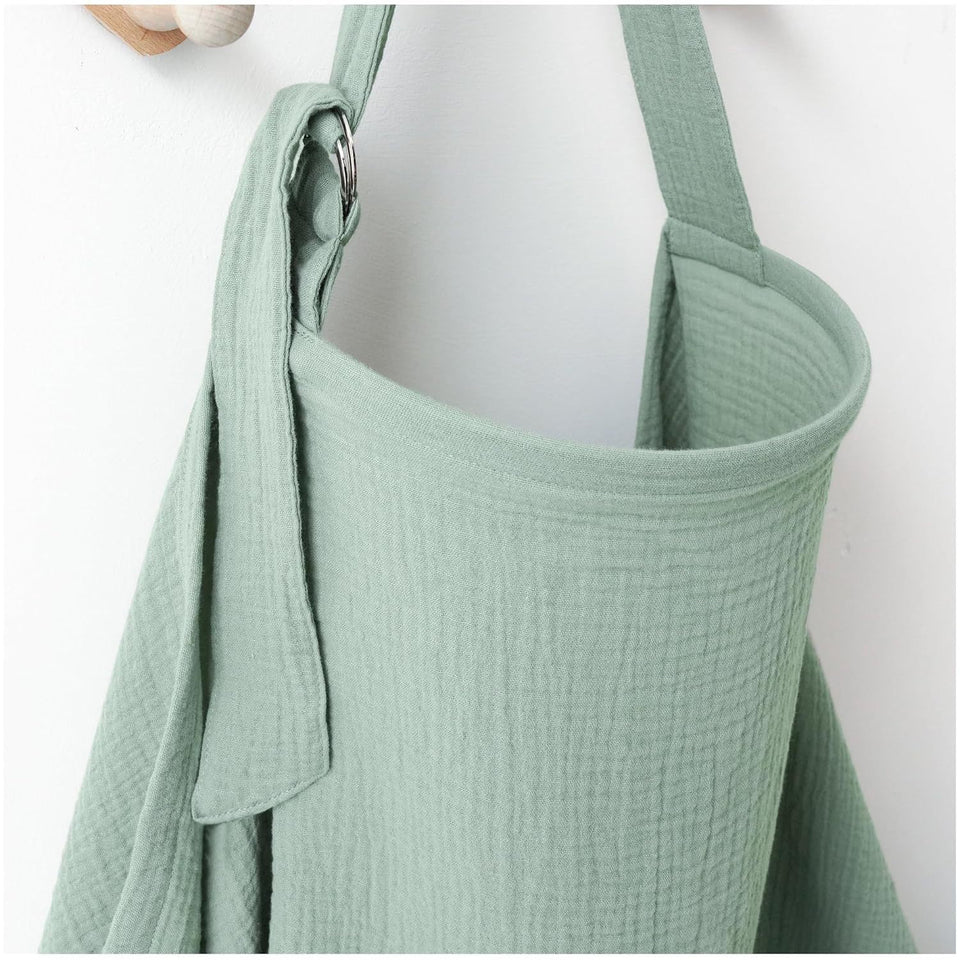 Stilltuch aus Baumwollmusselin mit Ring in Mint