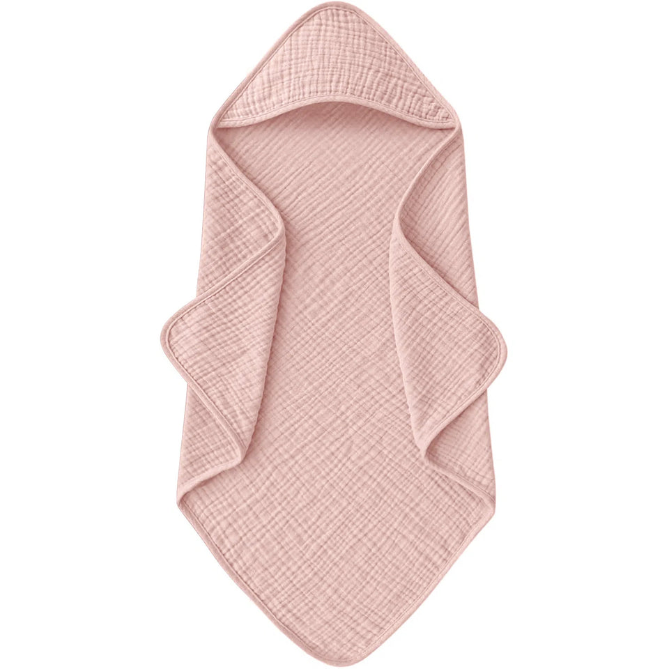 Kapuzenhandtuch aus Musselin in Rosa