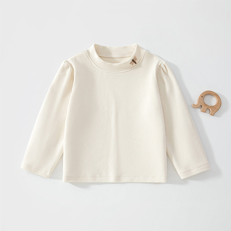 Cremefarbenes Baby-Langarmshirt mit Puffärmeln