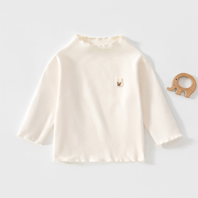 Cremefarbenes Baby-Langarmshirt mit kleinem Hasen