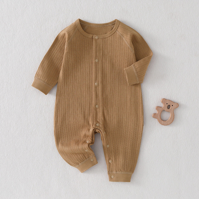 Brauner Baby-Strampler mit Knopfleiste
