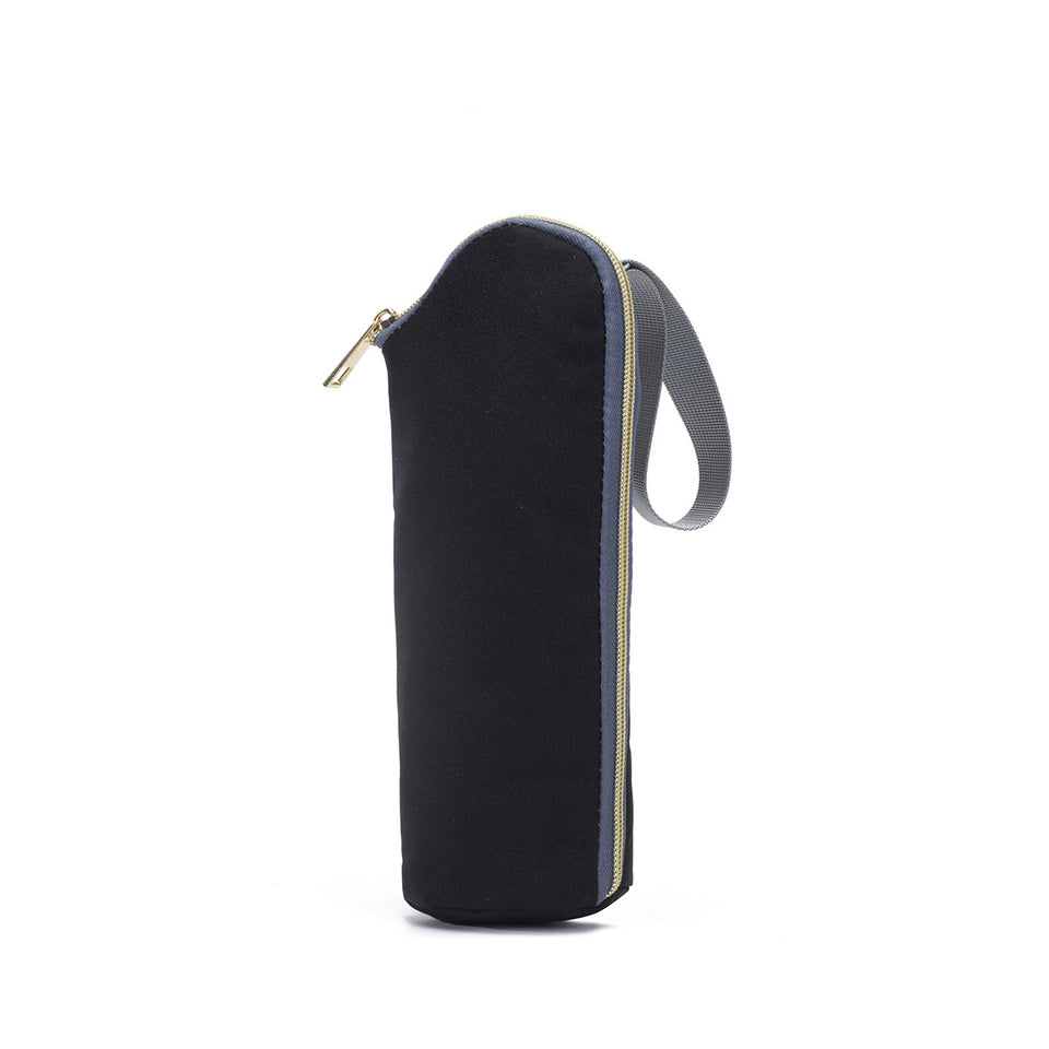 Fläschchen-Tasche aus Oxford-Stoff mit Reißverschluss, Schwarz