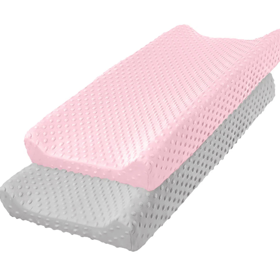 Wickelauflagen-Bezug aus Noppen-Plüsch in Rosa