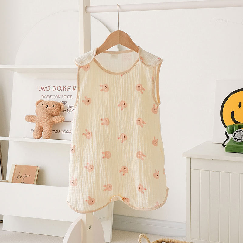 Sommerschlafsack ohne Arme mit rosa Hasen