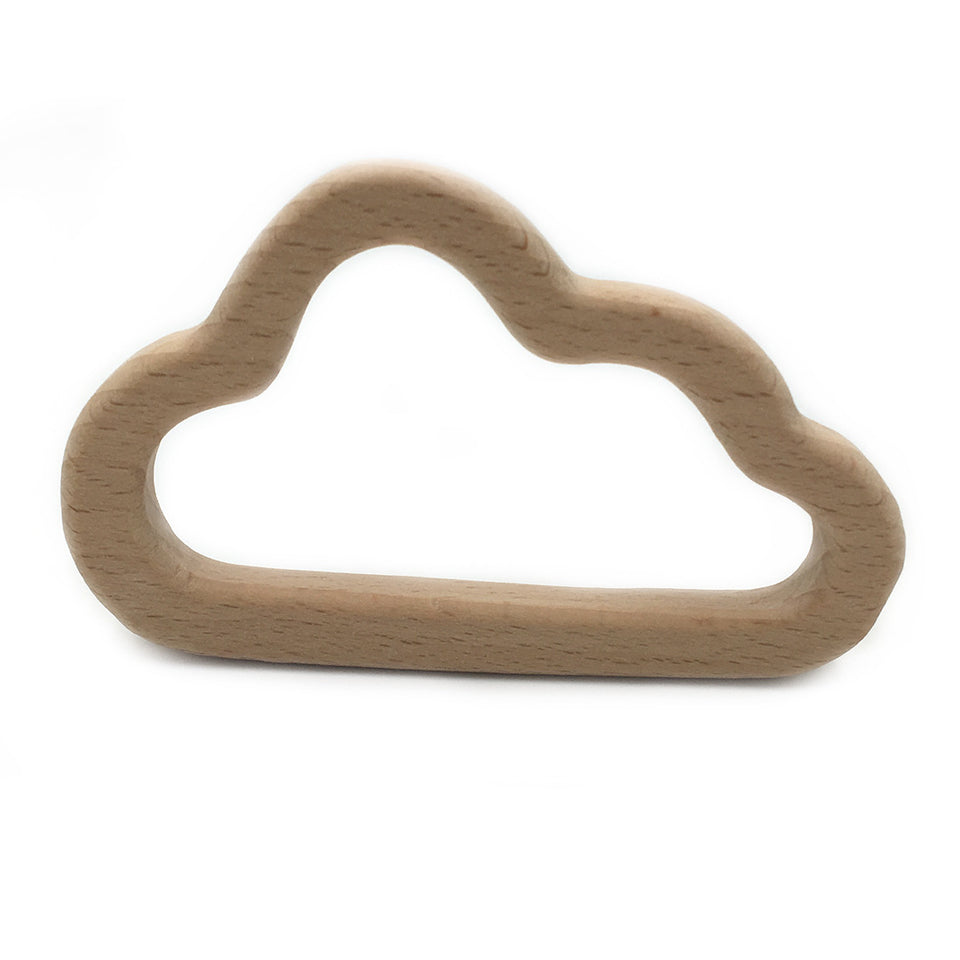 Beißring aus Buchenholz in fünf Formen, Wolke