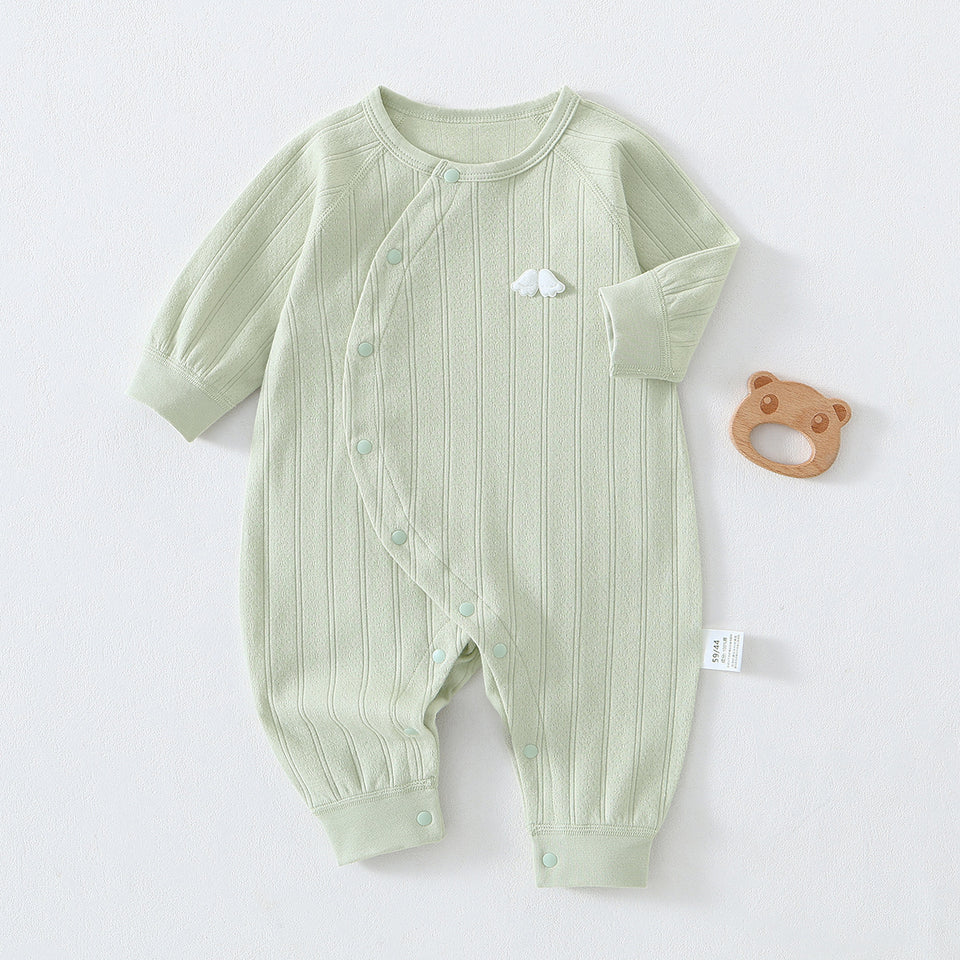 Mintgrüner Baby-Strampler mit Wolken-Applikation