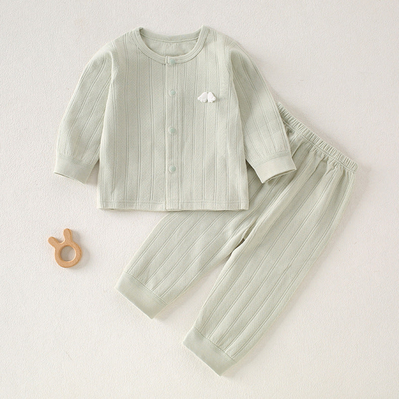 Mintgrünes Baby-Set mit Wolken-Applikation