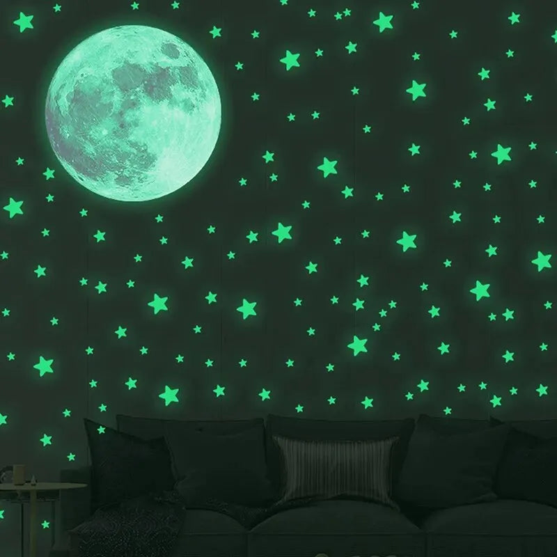 Leuchtsterne mit Mond