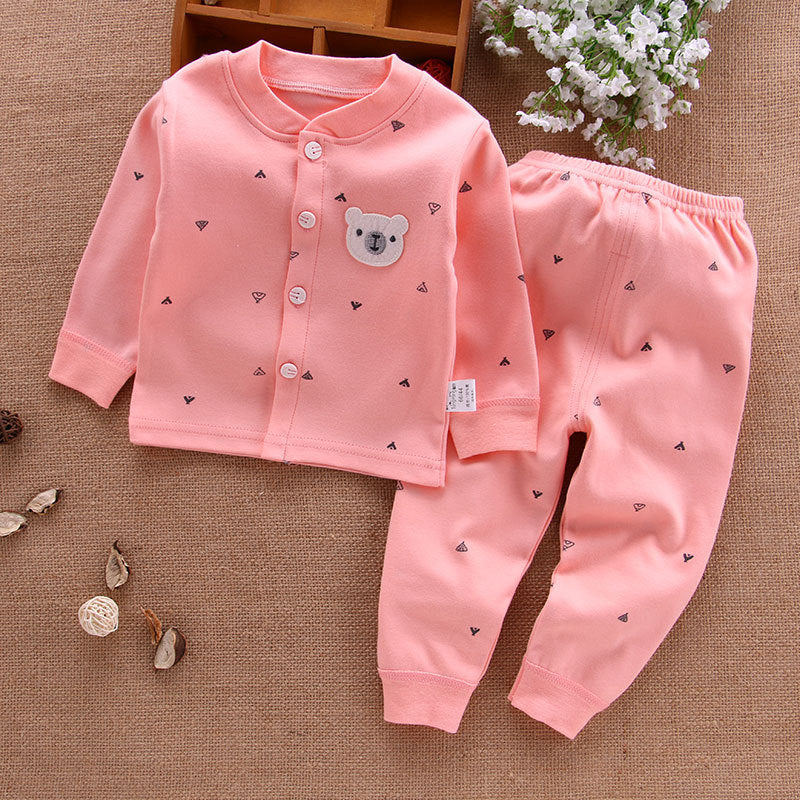 Baby-Pyjama aus Baumwolle mit Knopfjacke in Rosa