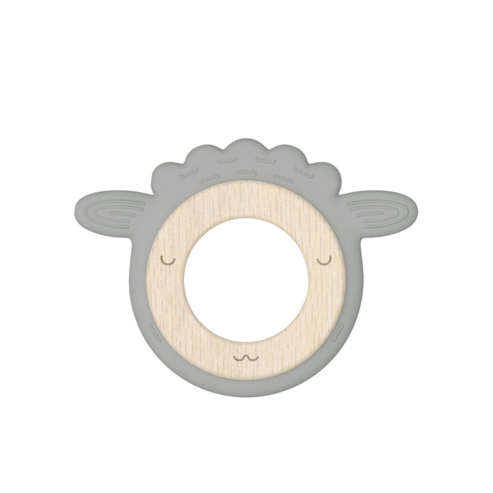 Beißring Schaf aus Holz und Silikon