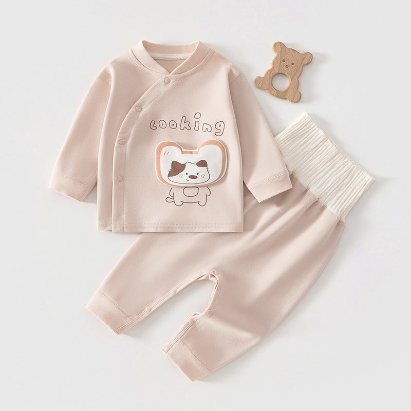 Beiges Baby-Set mit Tiermotiv