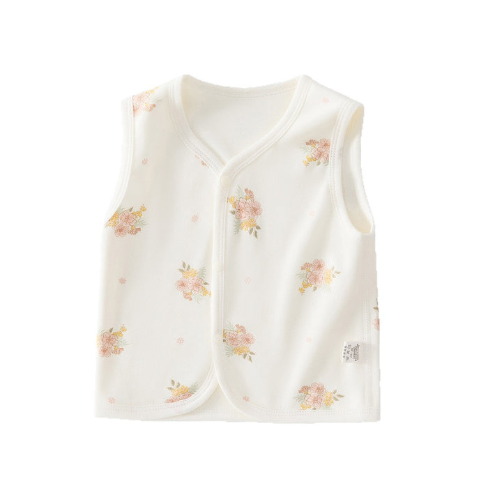 Weste in Creme mit Blümchen auf weißem Hintergrund