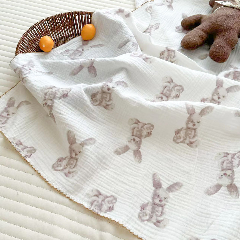 Mull-Decke mit Hasen