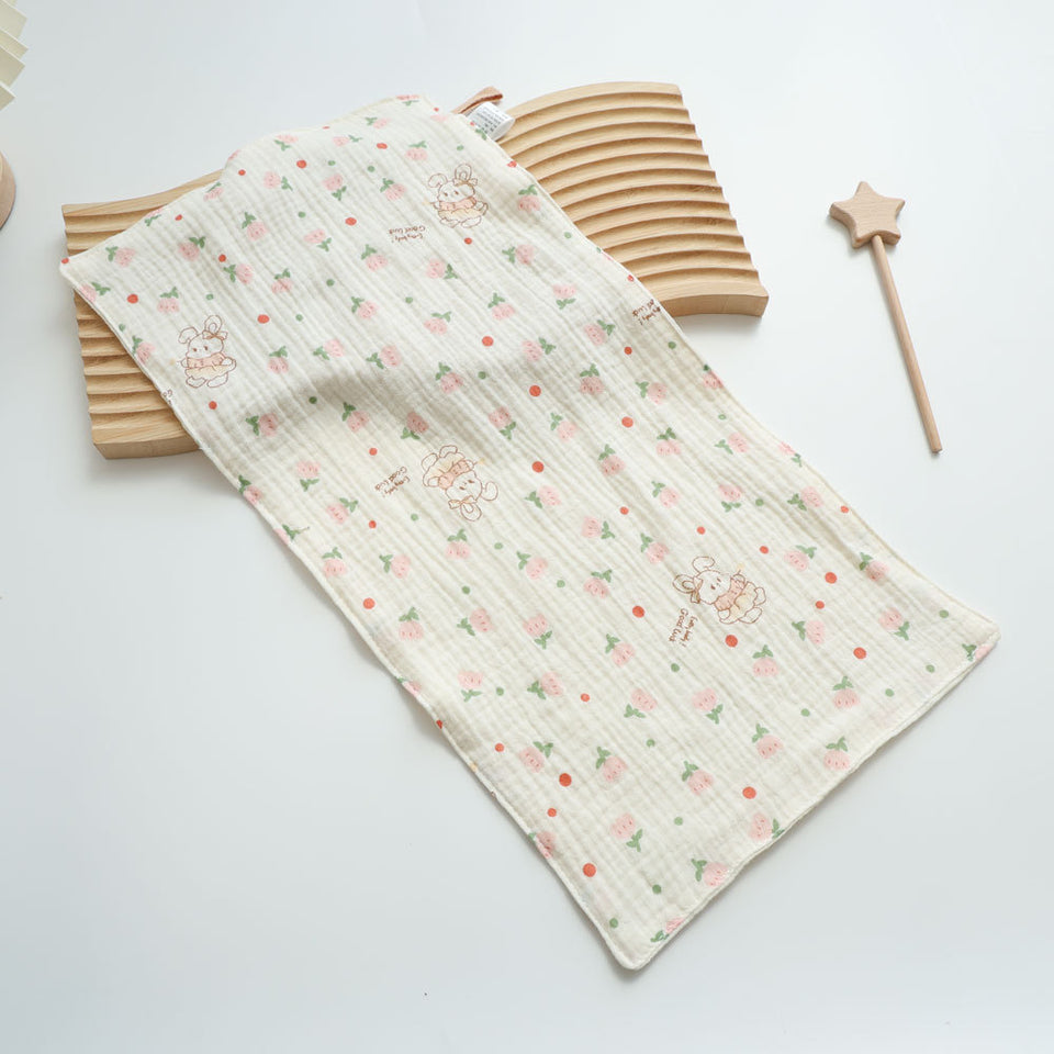 Mull-Handtuch mit Blumen und Häschen
