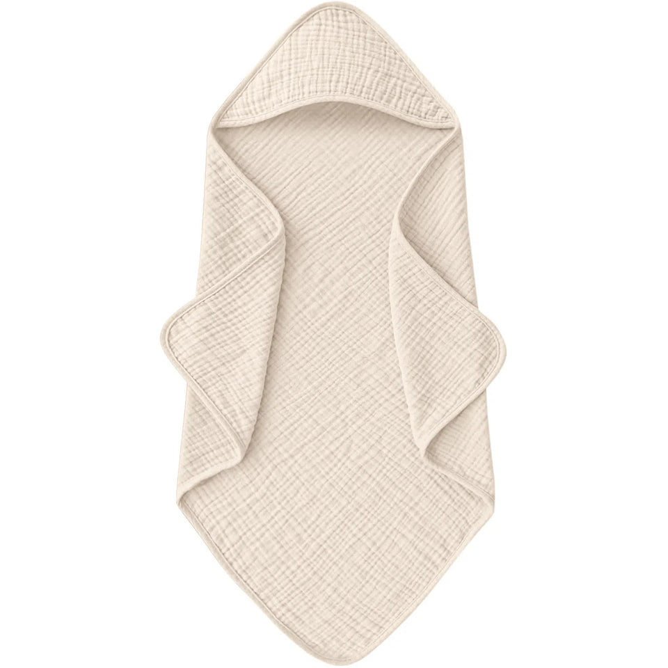 Kapuzenhandtuch aus Musselin in Creme