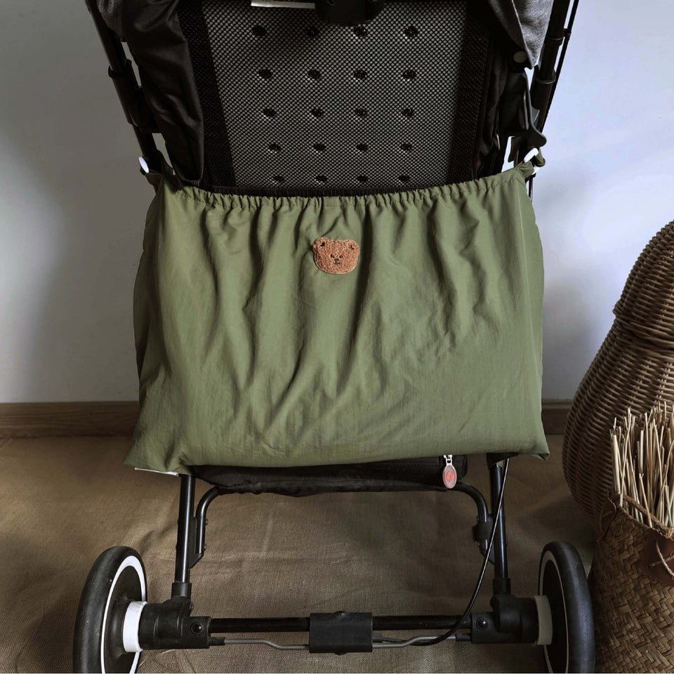 Kinderwagen-Netztasche zum Einhängen, 62 x 34 cm in Grün