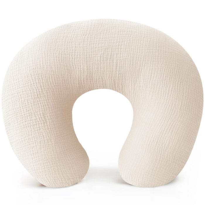 Stillkissenbezug aus Musselin in Creme, U-Form
