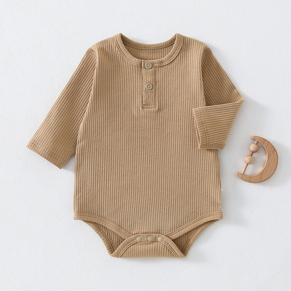 Brauner gerippter Baby-Body