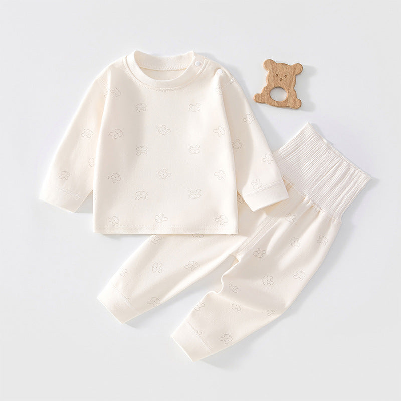 Cremefarbenes Baby-Set mit kleinen Bärchen