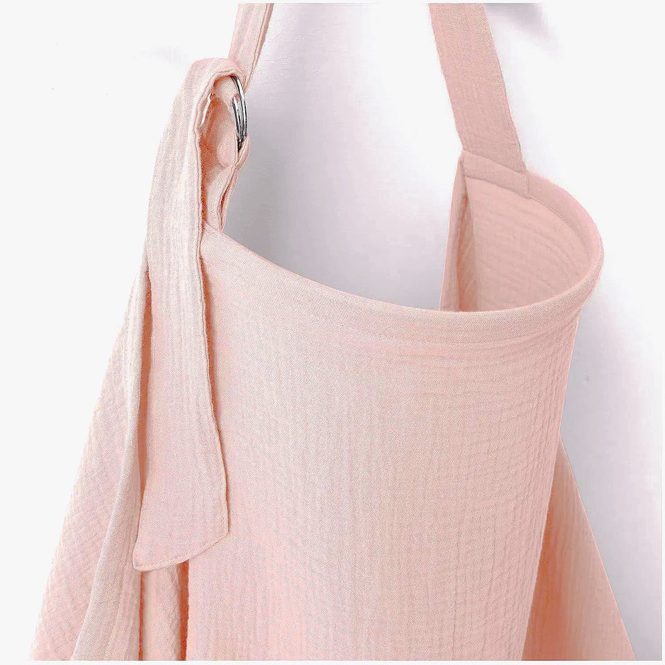 Stilltuch aus Baumwollmusselin mit Ring in Rosa