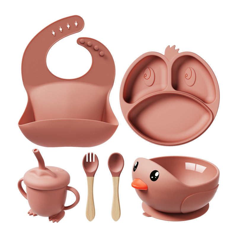 Beikost-Set Ente aus Silikon, 6-teilig, Terrakotta