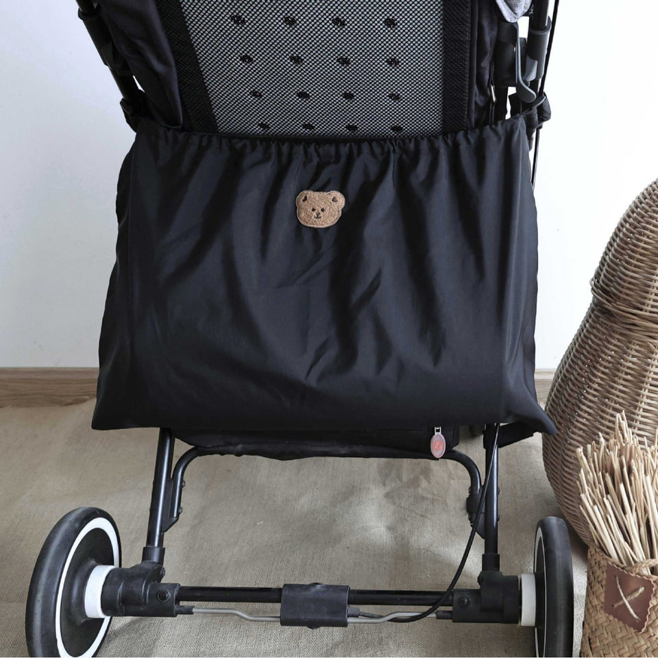 Kinderwagen-Netztasche zum Einhängen, 62 x 34 cm in Schwarz