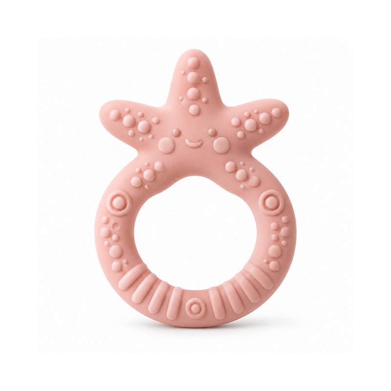 Seestern-Beißring aus Silikon in Rosa mit Noppen