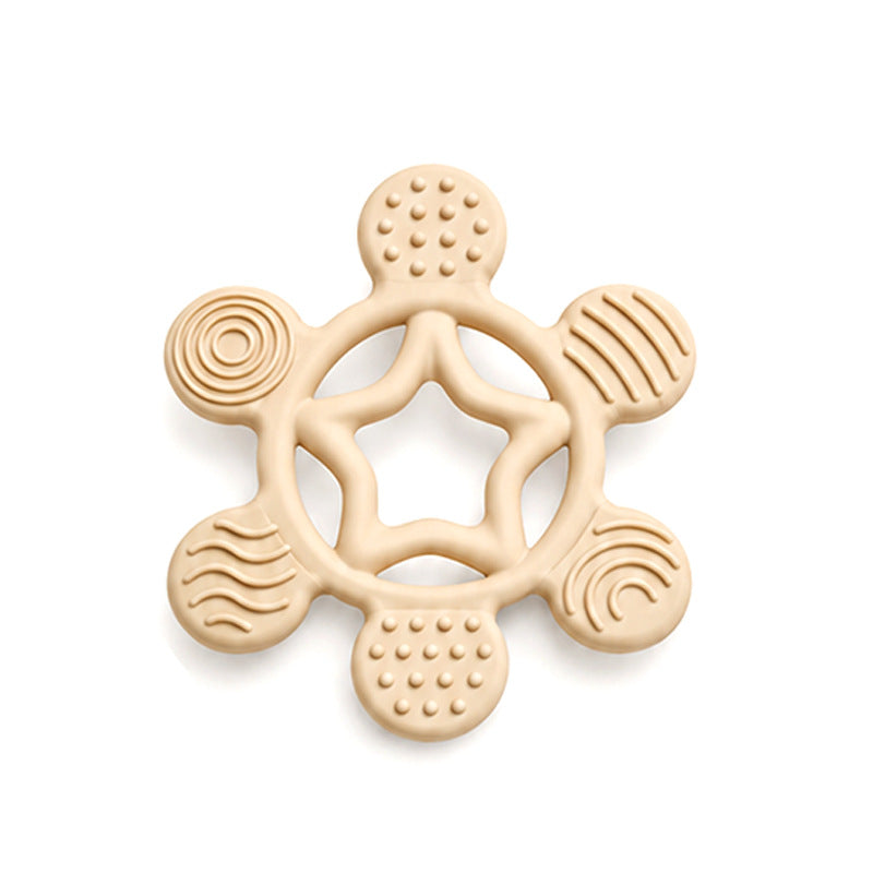 Stern-Beißring aus Silikon in Creme