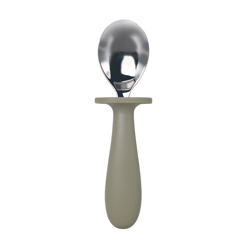 Kinderbesteck aus Edelstahl mit Silikongriff – Löffel, Grün
