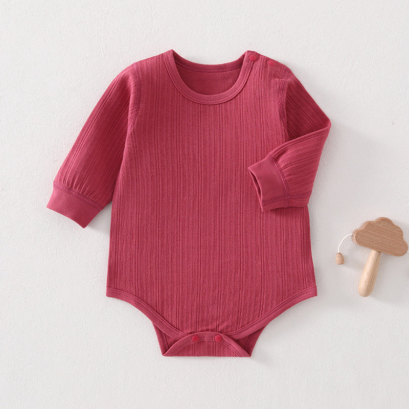 Roter Langarm-Body mit Rippstruktur