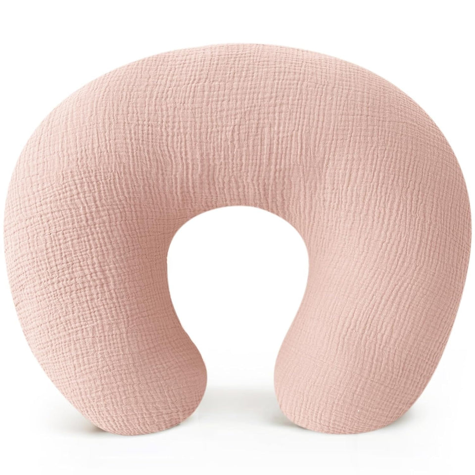 Stillkissenbezug aus Musselin in Rosa, U-Form