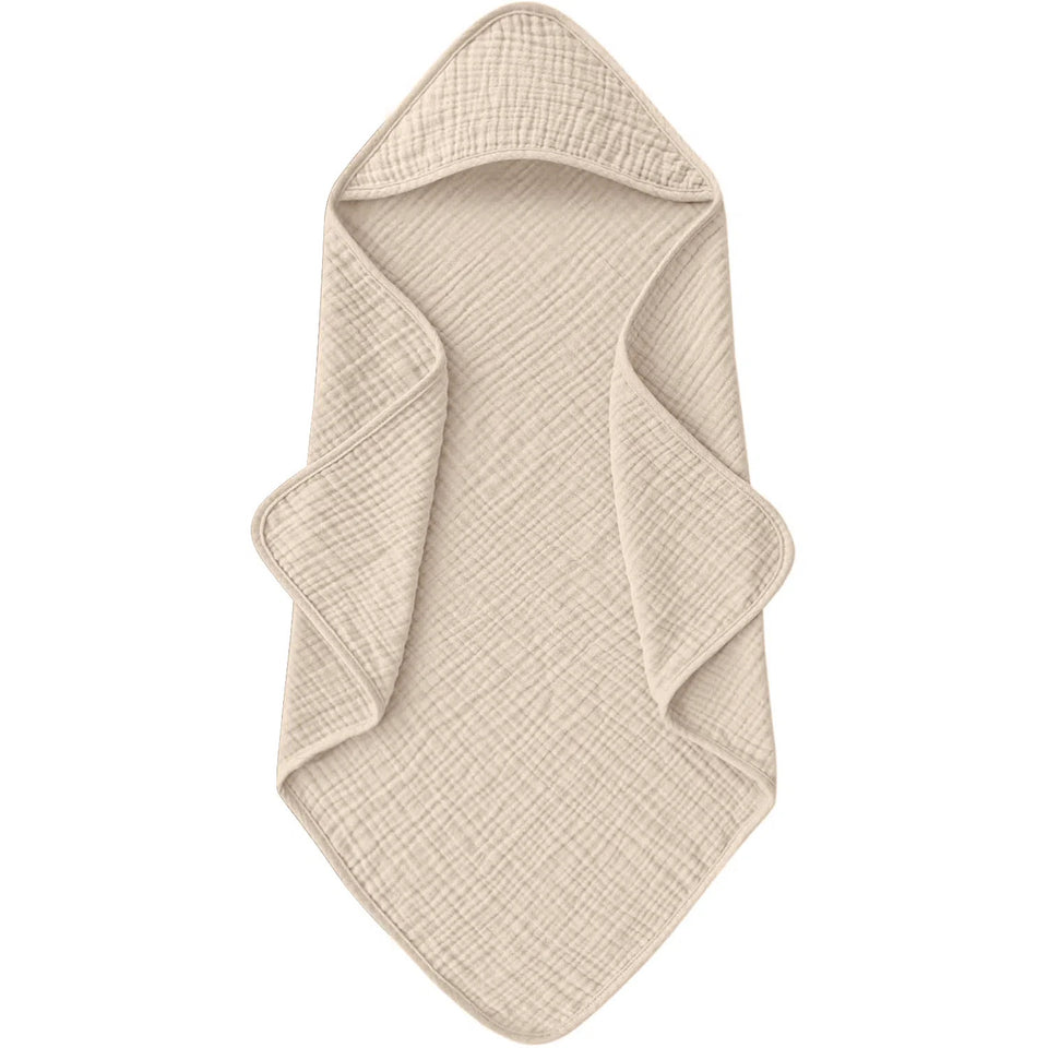 Kapuzenhandtuch aus Musselin in Beige