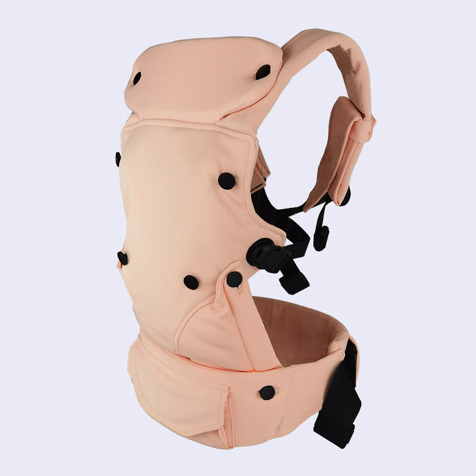 Babytrage mit Hüftsitz in Rosa, Seitenansicht