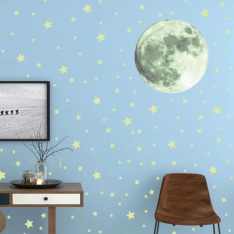 Leuchtsterne mit Mond