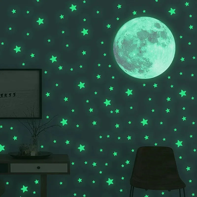Leuchtsterne mit Mond