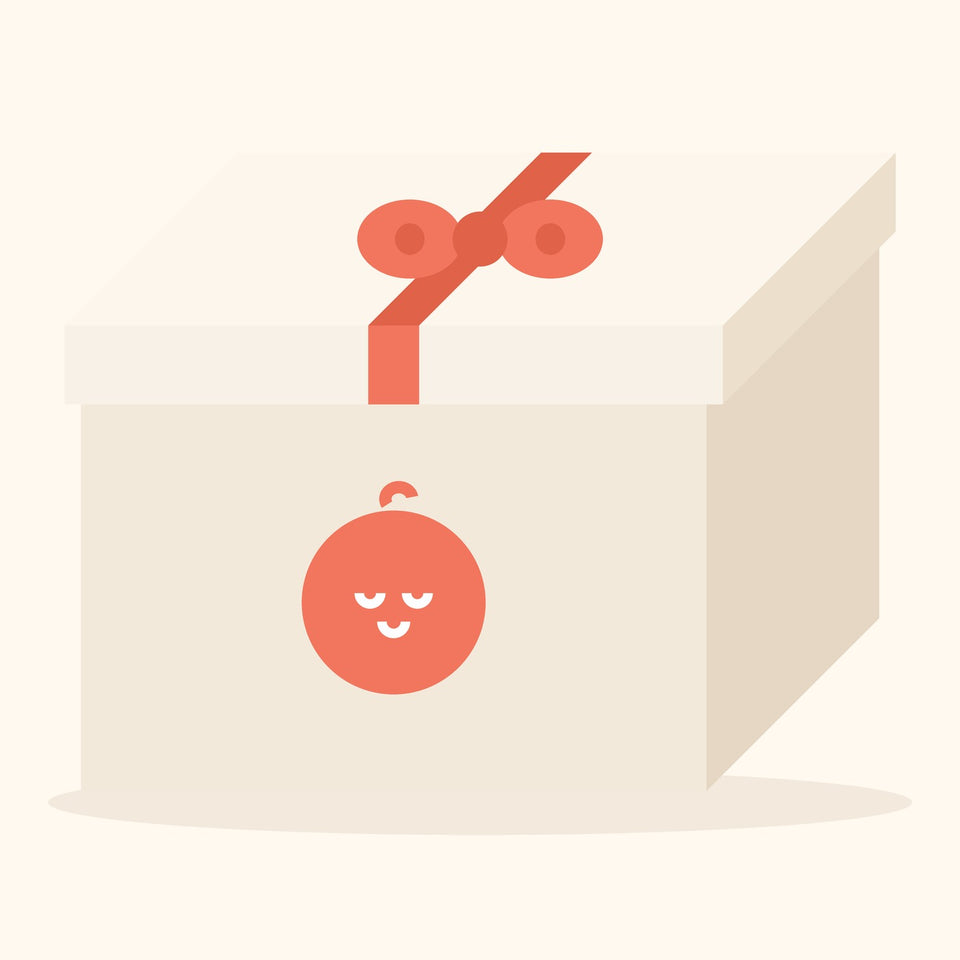 Geschenkbox von Babyknuddel mit Schleife, größte Größe